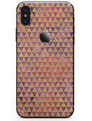 Micro Golden Triangles Over Pink Fumes - iPhone X Skin-Kit