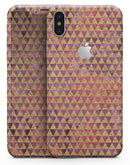 Micro Golden Triangles Over Pink Fumes - iPhone X Skin-Kit