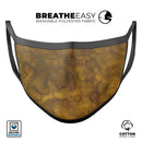 Micro Golden Watercolor Stains - Made in USA Mouth Cover Unisex Anti-Dust Cotton Blend Reusable & Washable Face Mask with Adjustable Sizing for Adult or Child