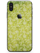 Micro Green Rose Pattern - iPhone X Skin-Kit