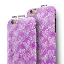Micro Hearts Over Purple adn Piink Grunge Surface iPhone 6/6s or 6/6s Plus 2-Piece Hybrid INK-Fuzed Case