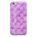 Micro Hearts Over Purple adn Piink Grunge Surface iPhone 6/6s or 6/6s Plus 2-Piece Hybrid INK-Fuzed Case