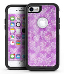 Micro Hearts Over Purple adn Piink Grunge Surface - iPhone 7 or 8 OtterBox Case & Skin Kits