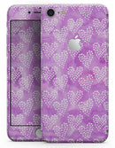 Micro Hearts Over Purple adn Piink Grunge Surface - Skin-kit for the iPhone 8 or 8 Plus