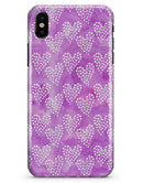 Micro Hearts Over Purple adn Piink Grunge Surface - iPhone X Clipit Case
