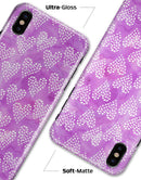 Micro Hearts Over Purple adn Piink Grunge Surface - iPhone X Clipit Case