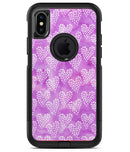 Micro Hearts Over Purple adn Piink Grunge Surface - iPhone X OtterBox Case & Skin Kits