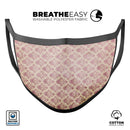 Micro Maroon and Faded Yellow Rococo Pattern - Made in USA Mouth Cover Unisex Anti-Dust Cotton Blend Reusable & Washable Face Mask with Adjustable Sizing for Adult or Child