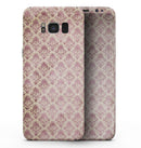 Micro Maroon and Faded Yellow Rococo Pattern - Samsung Galaxy S8 Full-Body Skin Kit