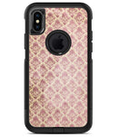 Micro Maroon and Faded Yellow Rococo Pattern - iPhone X OtterBox Case & Skin Kits
