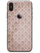Micro Maroon and Faded Yellow Rococo Pattern - iPhone X Skin-Kit