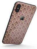 Micro Maroon and Faded Yellow Rococo Pattern - iPhone X Skin-Kit