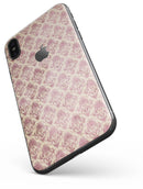 Micro Maroon and Faded Yellow Rococo Pattern - iPhone X Skin-Kit