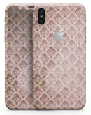 Micro Maroon and Faded Yellow Rococo Pattern - iPhone X Skin-Kit
