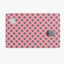 Micro Navy Crowns Over Coral - Premium Protective Decal Skin-Kit for the Apple Credit Card