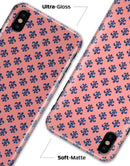 Micro Navy Crowns Over Coral - iPhone X Clipit Case