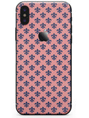 Micro Navy Crowns Over Coral - iPhone X Skin-Kit