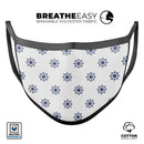 Micro Nay Ship Wheels Over White - Made in USA Mouth Cover Unisex Anti-Dust Cotton Blend Reusable & Washable Face Mask with Adjustable Sizing for Adult or Child