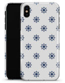 Micro Nay Ship Wheels Over White - iPhone X Clipit Case