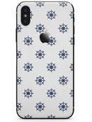 Micro Nay Ship Wheels Over White - iPhone X Skin-Kit