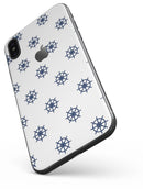 Micro Nay Ship Wheels Over White - iPhone X Skin-Kit
