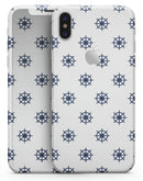 Micro Nay Ship Wheels Over White - iPhone X Skin-Kit