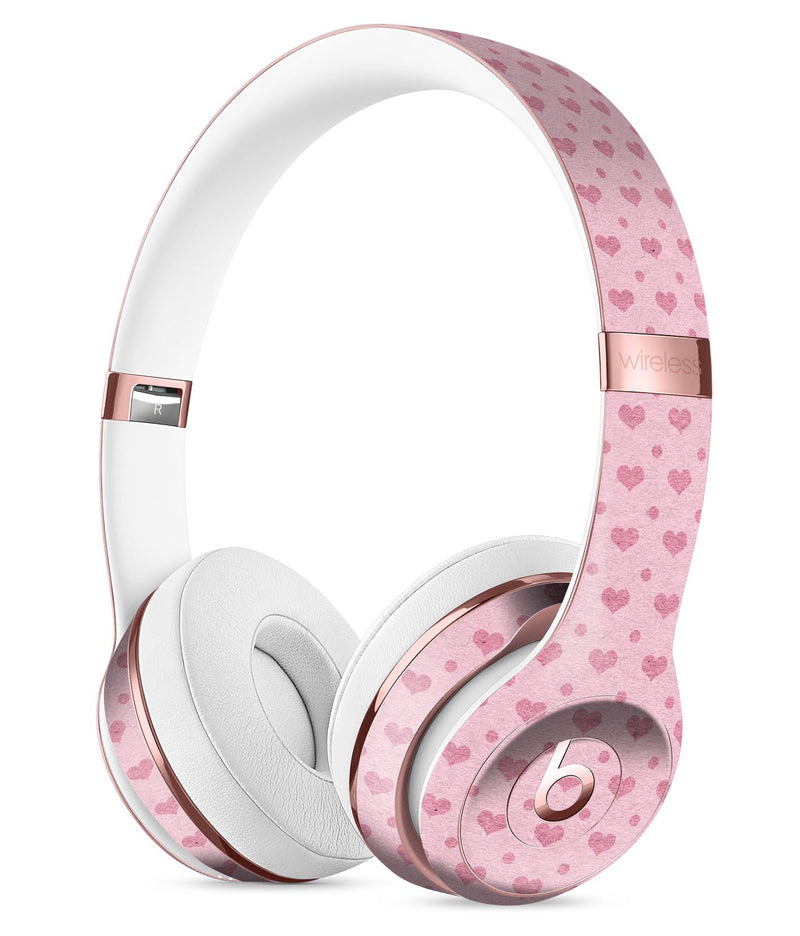 Micro Pink Hearts Over Pale Pink Full-Body Skin Kit for the Beats by Dre Solo 3 Wireless Headphones
