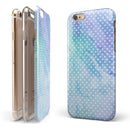 Micro Polka Dots Over Blue Watercolor Surface iPhone 6/6s or 6/6s Plus 2-Piece Hybrid INK-Fuzed Case