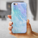 Micro Polka Dots Over Blue Watercolor Surface iPhone 6/6s or 6/6s Plus 2-Piece Hybrid INK-Fuzed Case