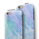 Micro Polka Dots Over Blue Watercolor Surface iPhone 6/6s or 6/6s Plus 2-Piece Hybrid INK-Fuzed Case