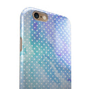 Micro Polka Dots Over Blue Watercolor Surface iPhone 6/6s or 6/6s Plus 2-Piece Hybrid INK-Fuzed Case