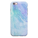 Micro Polka Dots Over Blue Watercolor Surface iPhone 6/6s or 6/6s Plus 2-Piece Hybrid INK-Fuzed Case