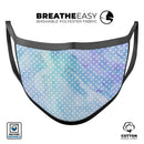 Micro Polka Dots Over Blue Watercolor Surface - Made in USA Mouth Cover Unisex Anti-Dust Cotton Blend Reusable & Washable Face Mask with Adjustable Sizing for Adult or Child