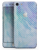 Micro Polka Dots Over Blue Watercolor Surface - Skin-kit for the iPhone 8 or 8 Plus