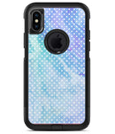 Micro Polka Dots Over Blue Watercolor Surface - iPhone X OtterBox Case & Skin Kits