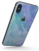 Micro Polka Dots Over Blue Watercolor Surface - iPhone X Skin-Kit