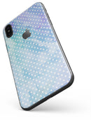 Micro Polka Dots Over Blue Watercolor Surface - iPhone X Skin-Kit