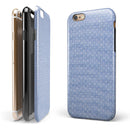 Micro Polka Dots Over Scratched Blue Fabric iPhone 6/6s or 6/6s Plus 2-Piece Hybrid INK-Fuzed Case
