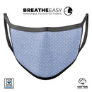 Micro Polka Dots Over Scratched Blue Fabric - Made in USA Mouth Cover Unisex Anti-Dust Cotton Blend Reusable & Washable Face Mask with Adjustable Sizing for Adult or Child
