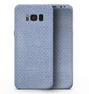 Micro Polka Dots Over Scratched Blue Fabric - Samsung Galaxy S8 Full-Body Skin Kit