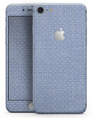 Micro Polka Dots Over Scratched Blue Fabric - Skin-kit for the iPhone 8 or 8 Plus