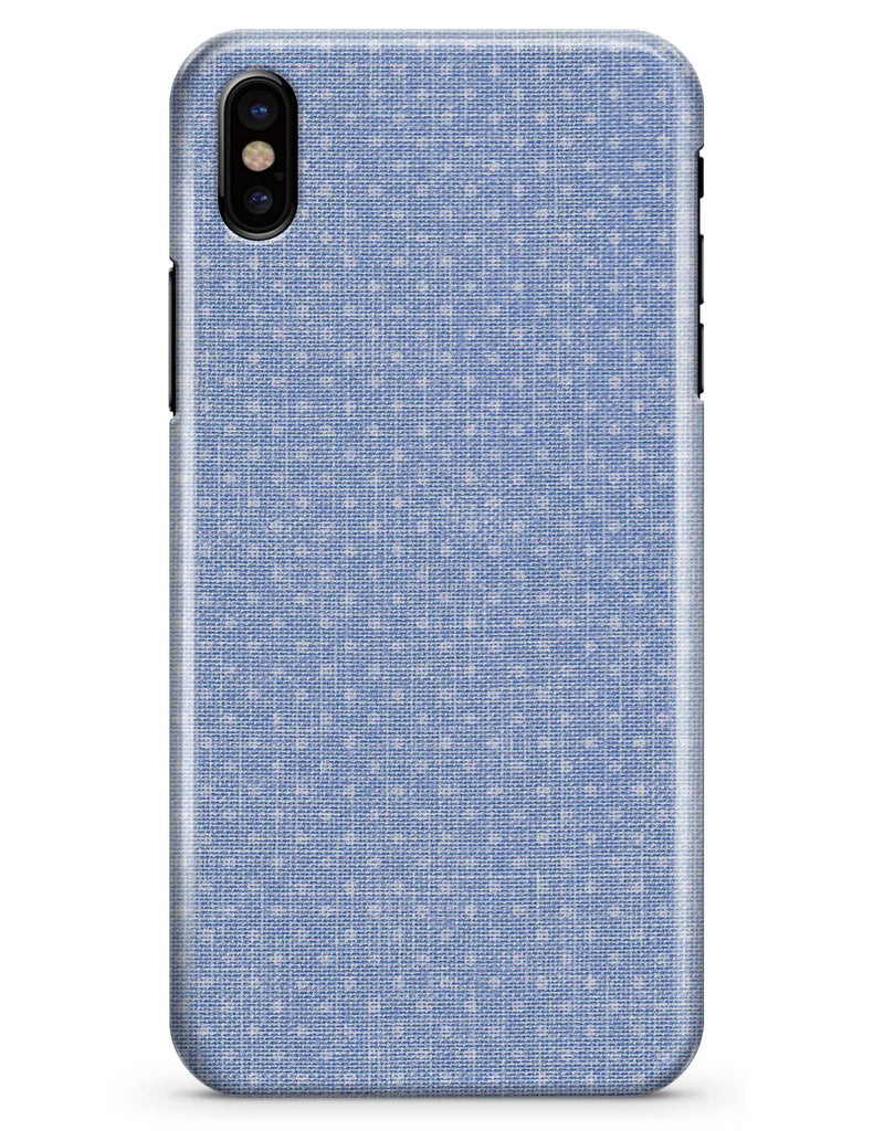 Micro Polka Dots Over Scratched Blue Fabric - iPhone X Clipit Case