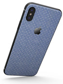Micro Polka Dots Over Scratched Blue Fabric - iPhone X Skin-Kit