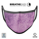 Micro Squares of Violet Grunge - Made in USA Mouth Cover Unisex Anti-Dust Cotton Blend Reusable & Washable Face Mask with Adjustable Sizing for Adult or Child