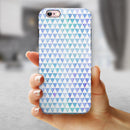 Micro Triangles Over Blue and Green Watercolor Grunge iPhone 6/6s or 6/6s Plus 2-Piece Hybrid INK-Fuzed Case