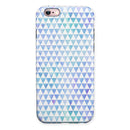 Micro Triangles Over Blue and Green Watercolor Grunge iPhone 6/6s or 6/6s Plus 2-Piece Hybrid INK-Fuzed Case