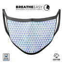 Micro Triangles Over Blue and Green Watercolor Grunge - Made in USA Mouth Cover Unisex Anti-Dust Cotton Blend Reusable & Washable Face Mask with Adjustable Sizing for Adult or Child