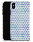 Micro Triangles Over Blue and Green Watercolor Grunge - iPhone X Clipit Case