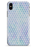 Micro Triangles Over Blue and Green Watercolor Grunge - iPhone X Clipit Case