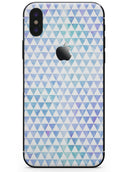 Micro Triangles Over Blue and Green Watercolor Grunge - iPhone X Skin-Kit